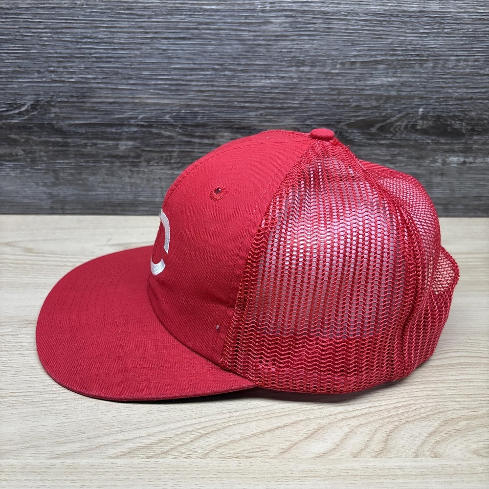 Vintage Cincinnati Reds Hat Cap Snap Back Mens Red MLB Baseball Trucker 90s - Picture 4 of 10